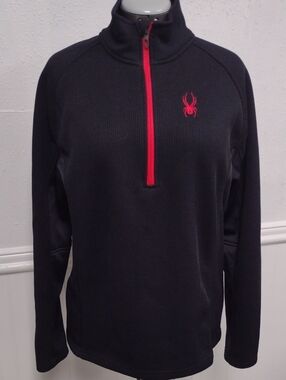 Spyder Black Half-Zip Jacket with Red Accents